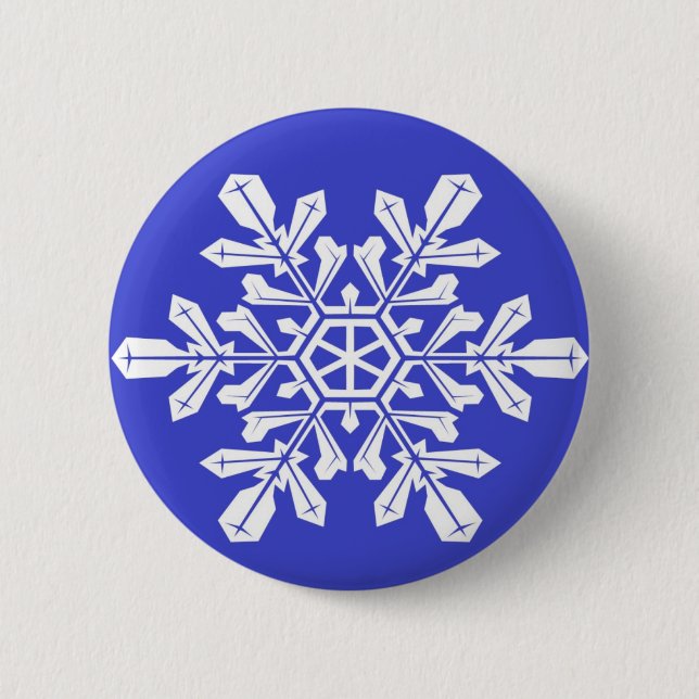 Button Blue Snowflake (Front)
