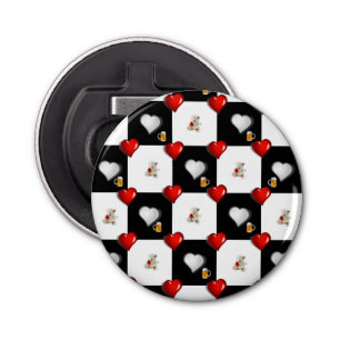 Button Bottle Opener Beer White Teddy Bear