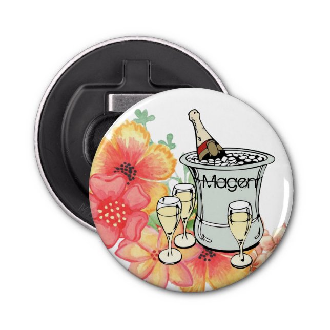 Button Bottle Opener Champagne (Front)