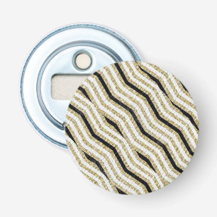 Button Bottle Opener Gold White Black