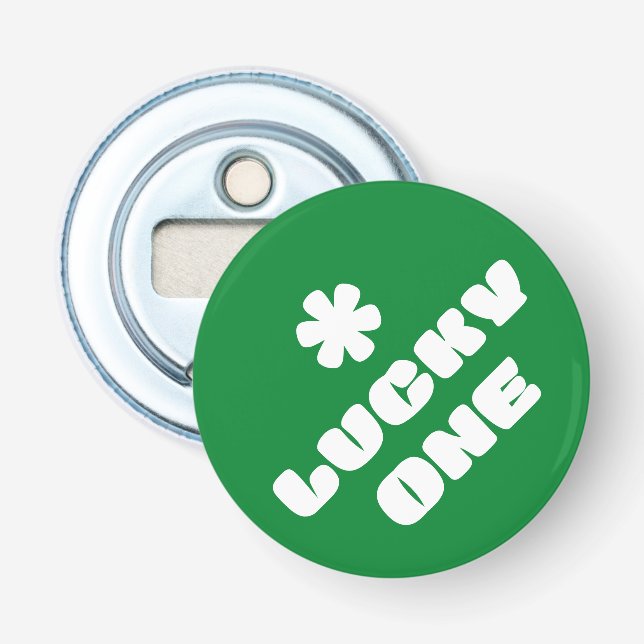 Button Bottle Opener Lucky One (Front)