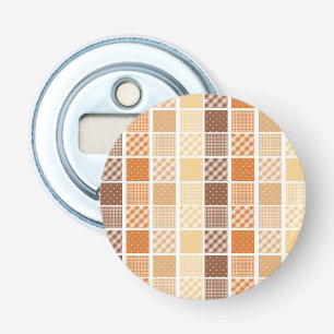 Button Bottle Opener Orange Brown