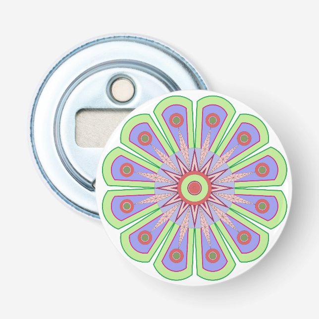 Button Bottle Opener with creative art view (Front)