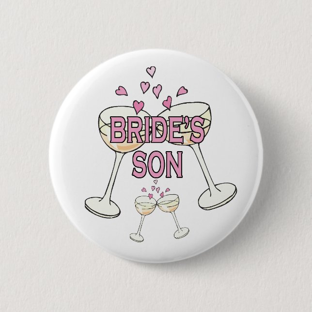 Button: Bride's Son 6 Cm Round Badge (Front)