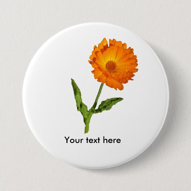 Button - Calendula with Text (Front)