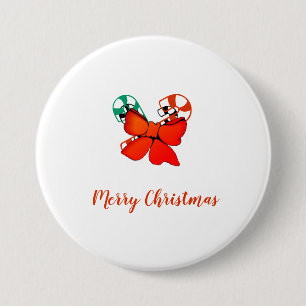 Button - Candy Canes with Bow
