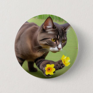Button(cat theme) 6 cm round badge