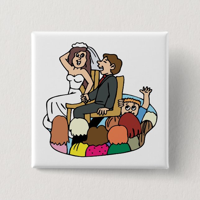 Button: Chair Dance 15 Cm Square Badge (Front)