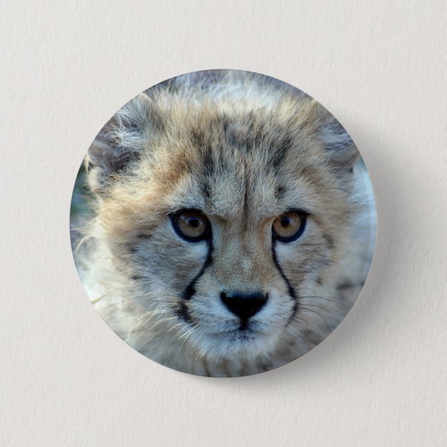 Button-cheetah-cub10x10 6 Cm Round Badge (Front)