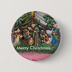 Button/Christmas/Nativity 6 Cm Round Badge