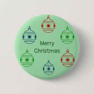 Button - Christmas Orbs with Greeting