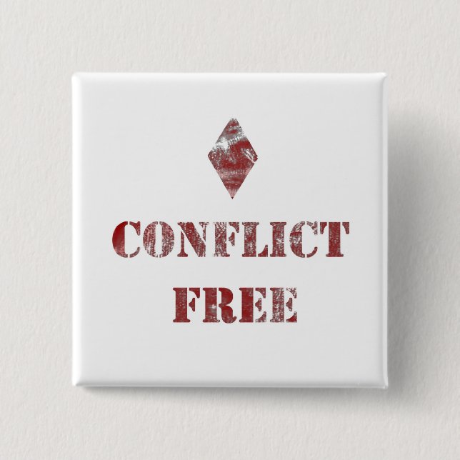 Button_conflict_free_diamonds 15 Cm Square Badge (Front)