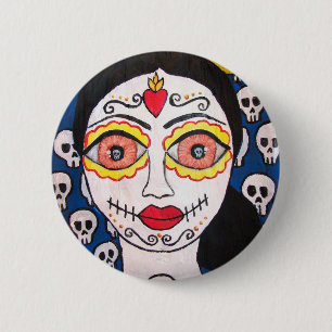 Button Day of the dead "Mi Catrina"