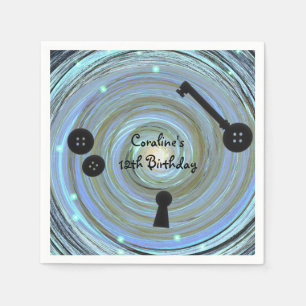 Button Eyes & Skeleton Key Other World Party Napkin