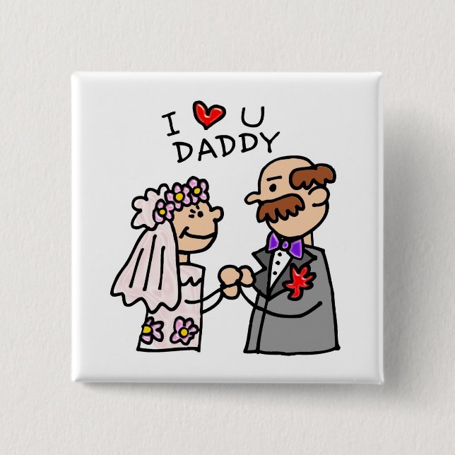 Button: Father of the Bride 15 Cm Square Badge (Front)