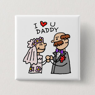 Button: Father of the Bride 15 Cm Square Badge