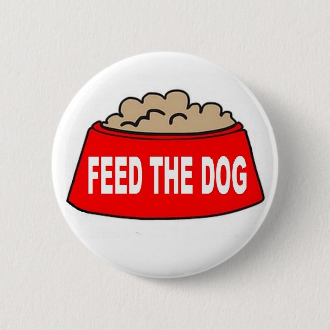 Button Food Bowl Red Feed The Dog (Front)