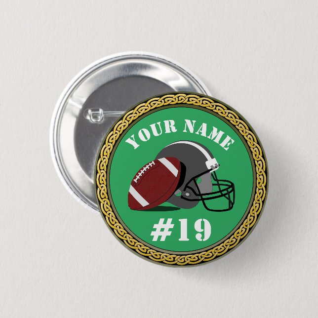 Button Football - Add Name & Number (Front & Back)