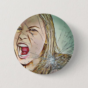 button,girl,button girl 6 cm round badge