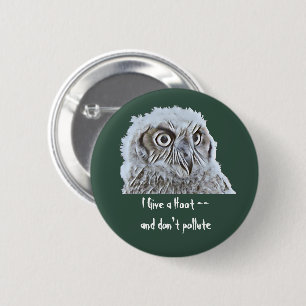Button - Give  a Hoot Owl Head