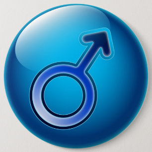 Button glossy gender man symbol