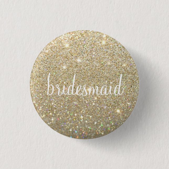 Button - Gold Glitter Fab bridesmaid (Front)