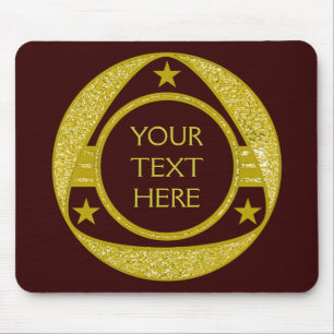 BUTTON GOLD STARS + your text Mouse Pad