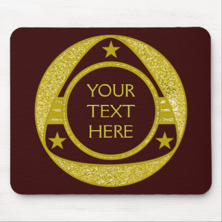 BUTTON GOLD STARS + your text Mouse Pad