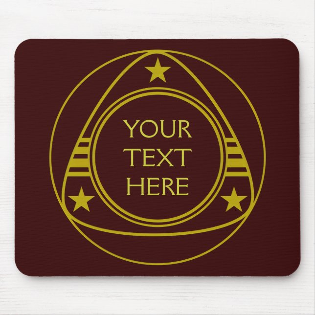 BUTTON GOLD STARS + your text Mouse Pad (Front)