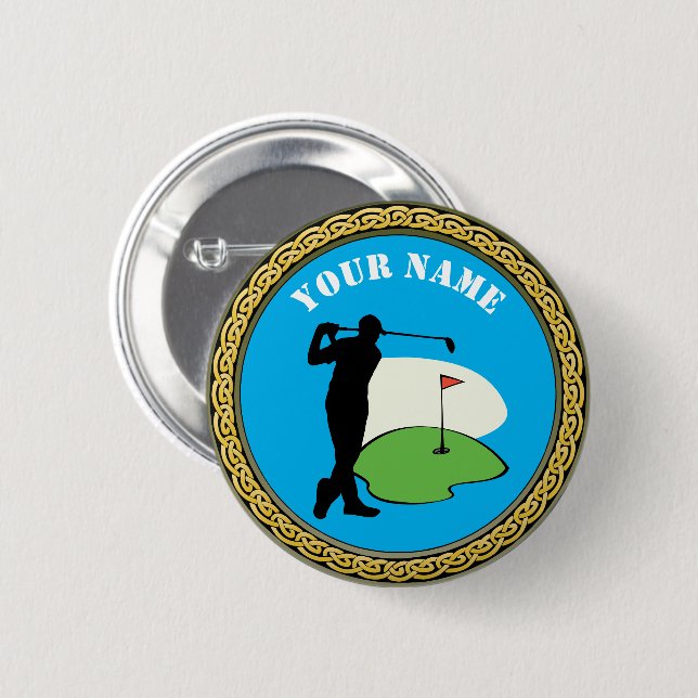 Button Golf - Add Name - Golfer (Front & Back)