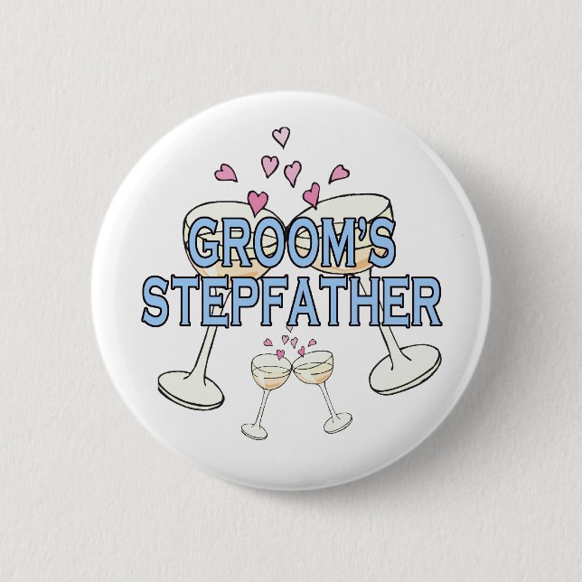 Button: Groom's Stepfather 6 Cm Round Badge (Front)