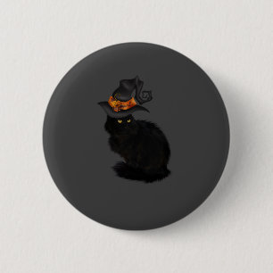 Button Halloween Black Cat