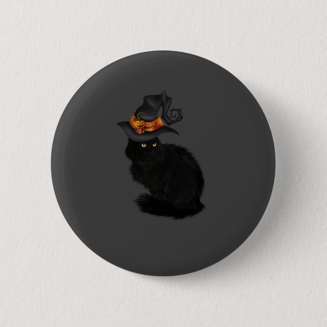 Button Halloween Black Cat (Front)