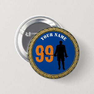 Button Hockey Player - Add Name & Number 