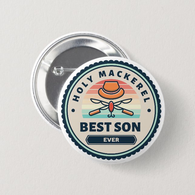 Button - Holy Mackerel! Best Son Ever (Front & Back)