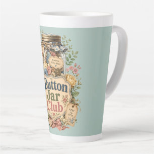 Button Jar Club Cottagecore Sewing Collage Latte Mug