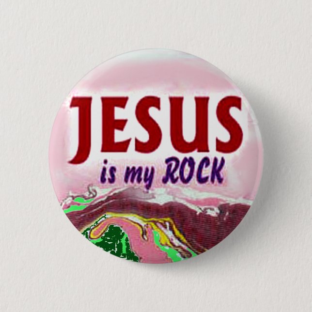 button-Jesus is my Rock 6 Cm Round Badge (Front)