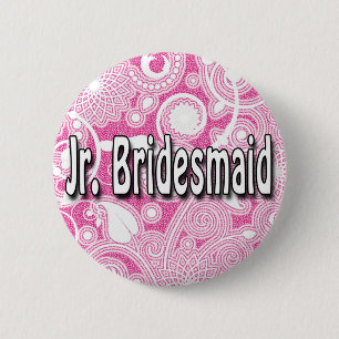 Button: Jr. Bridesmaid 6 Cm Round Badge