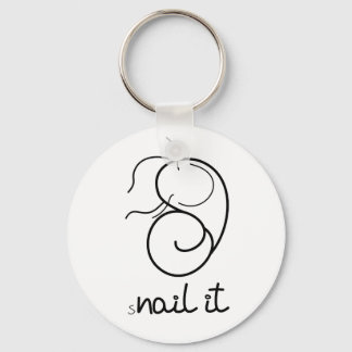 Button Key Ring. CUTE FUNNY SNAIL. Nail it Ring
