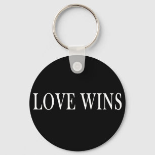Button Keychain That Says Love Wins