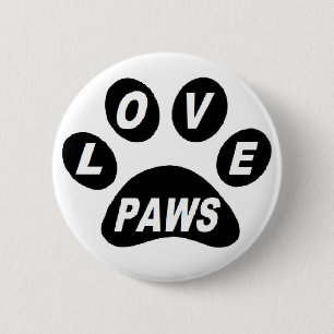 Button Love Paws on Paws Black
