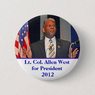Button, Lt. Col. Allen West for President 2012 6 Cm Round Badge