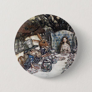 Button: Mad Hatter Tea Party - Alice in Wonderland 6 Cm Round Badge