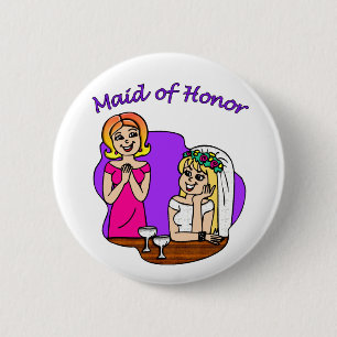 Button: Maid of Honour I 6 Cm Round Badge
