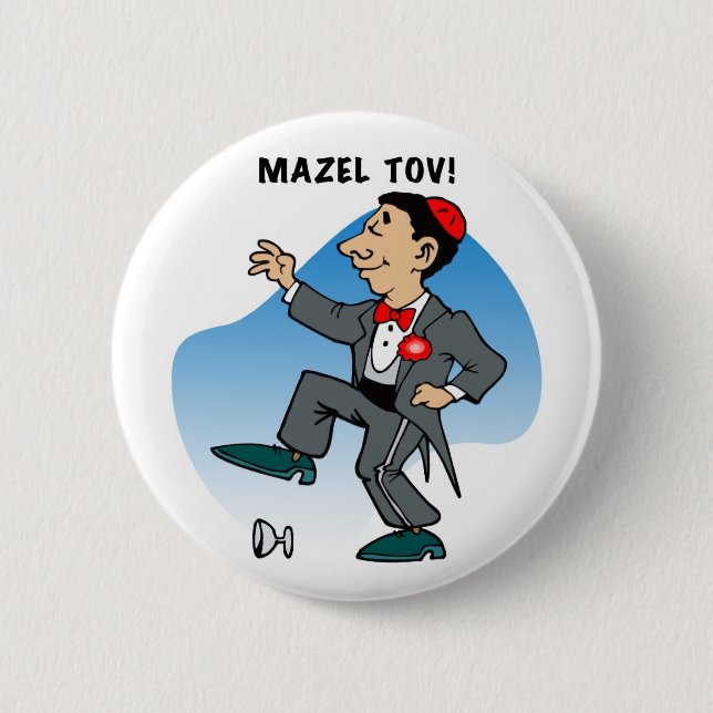 Button: Mazal Tov 6 Cm Round Badge (Front)