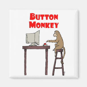 "Button Monkey" Magnet
