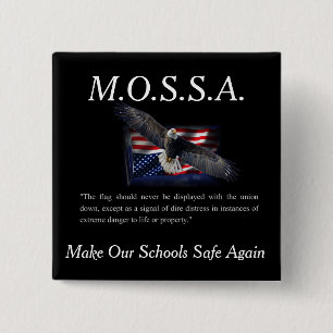 Button, MOSSA Flag/Eagle 15 Cm Square Badge