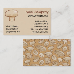 Button Mushroom Icon Business Card