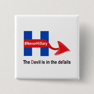 Button Never Hillary Devil Details