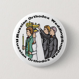 Button: Orthodox Wedding 6 Cm Round Badge